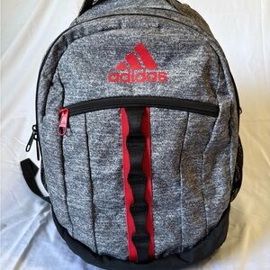 Adidas Men's Backpack in Gray with Red Accents